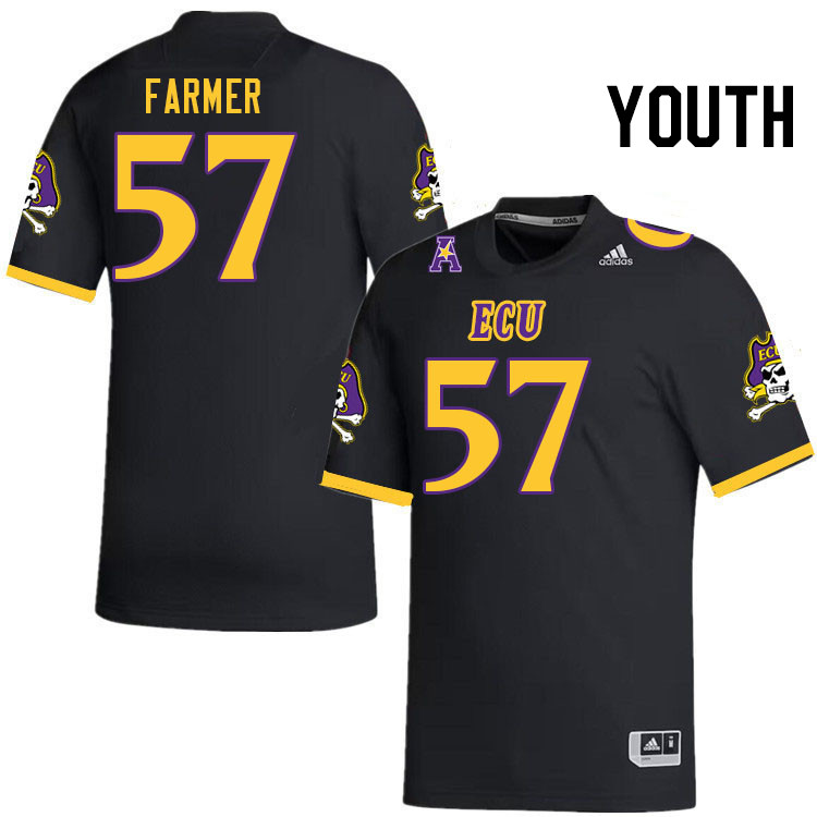 Youth #57 Ajani Farmer ECU Pirates College Football Jerseys Stitched Sale-Black